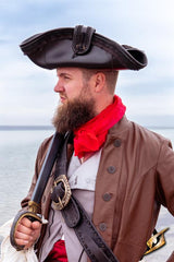 Faux Leather Hat Pirate Black
