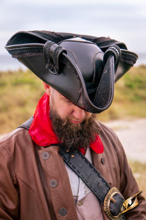 Faux Leather Hat Pirate Black