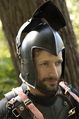 Helm Visored Barbuta Epic Dark