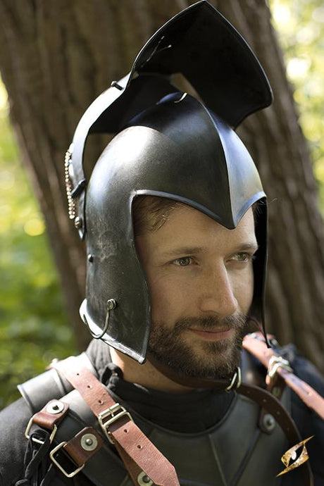 Helm Visored Barbuta Epic Dark