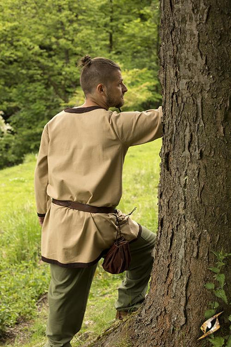 Tunika, beige/dunkelbraun