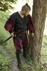 Landsknecht Hose, schwarz/dunkelrot