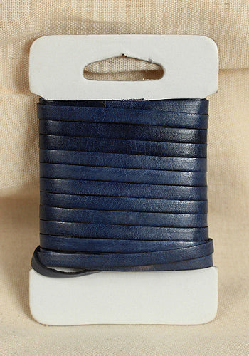 Geflochtener Riemen aus Vollnarbenleder 5m Blau
