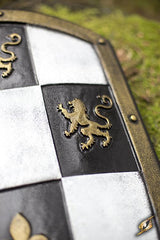 Schild mit Schachbrettmuster, weiß/gold