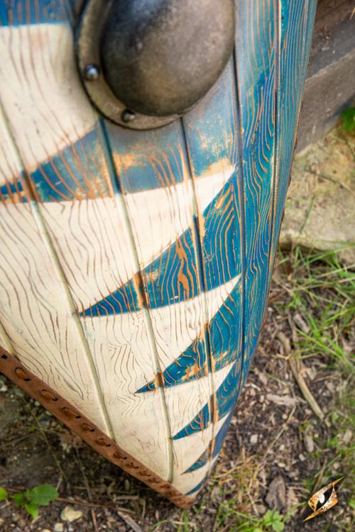 Normannen Schild Blau/Weiß 115x58cm