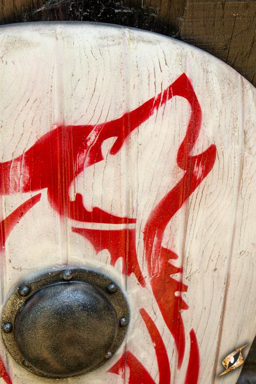 Normannen Schild Wolf Weiß 115x58cm