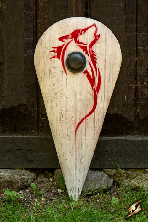 Normannen Schild Wolf Weiß 115x58cm
