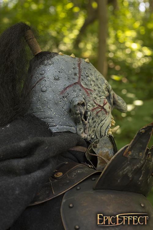 Trollmaske mit Haaren, grau