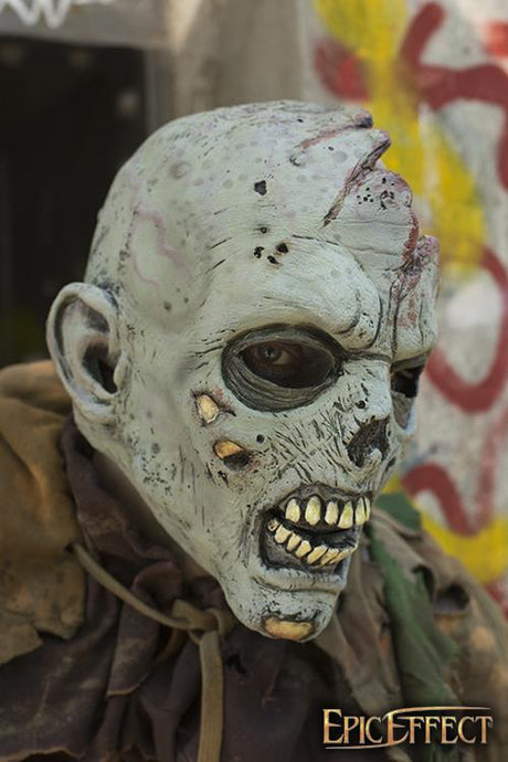 Maske Open Brain Zombie grau