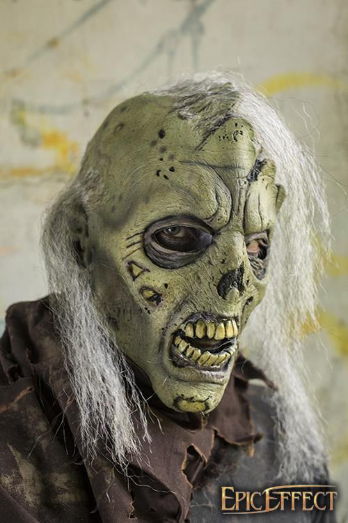 Maske Open Brain Hair Zombie, grün