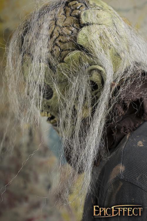 Maske Open Brain Hair Zombie, grün