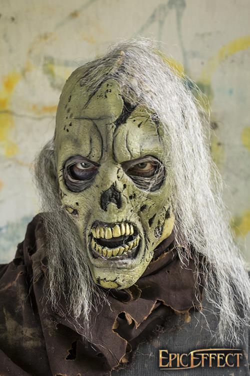 Maske Open Brain Hair Zombie, grün