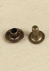 25x Hohlniete,Ø9,0 x 7,8 mm, Eisen/Messing, antik