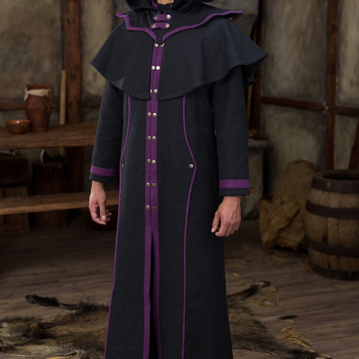 Purple Robe Dnd Dungeons & Dragons Warlock Garment Set Black/Purple β Medieval and More