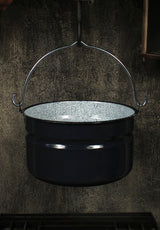 Emailliert Gerader Fischkessel 10L Schwarz/Silber