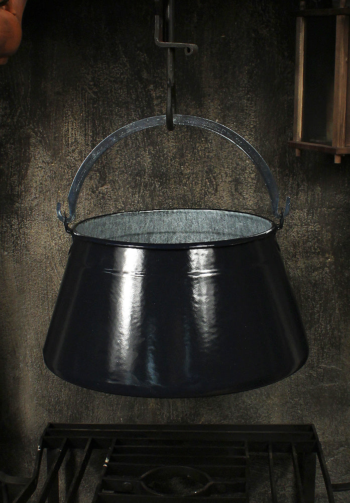 Emailliert Fischkessel 6L Schwarz/Silber