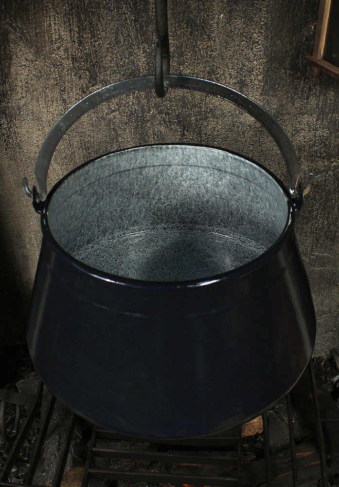 Enameled Fish Kettle 6L Black/Silver