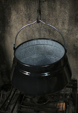 Emailliert Fischkessel 13L Schwarz/Silber
