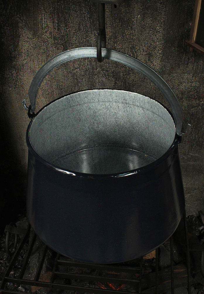 Emailliert Fischkessel 16L Schwarz/Silber