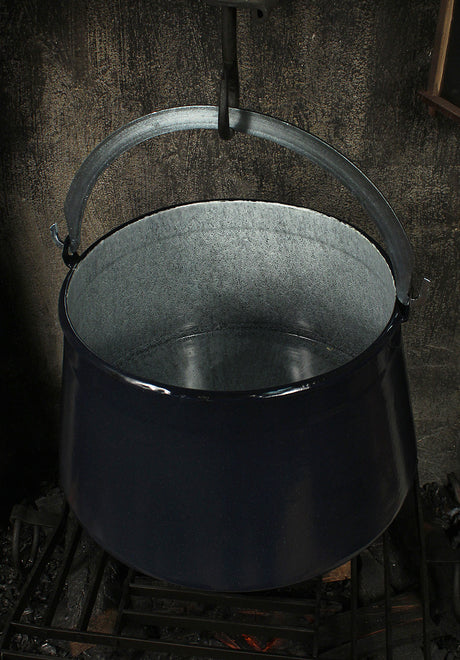 Enameled Fish Kettle 16L Black/Silver