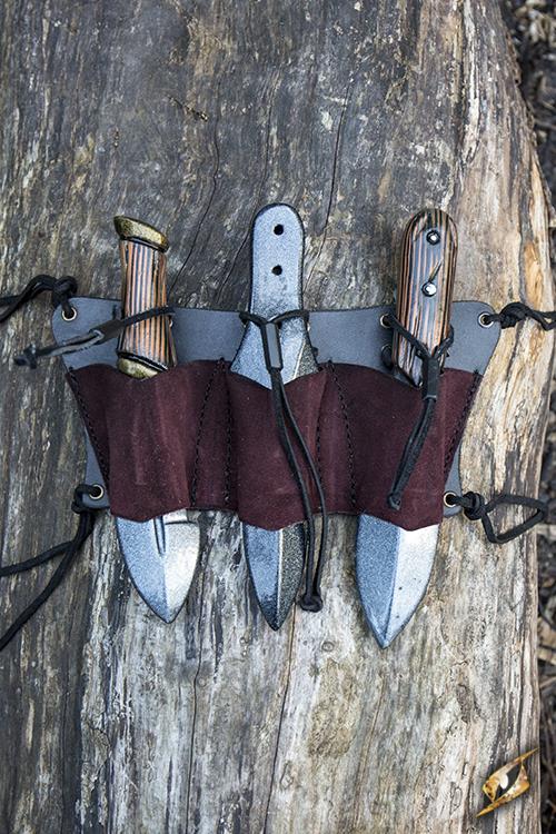 Wurfdolchhalter 3, braun