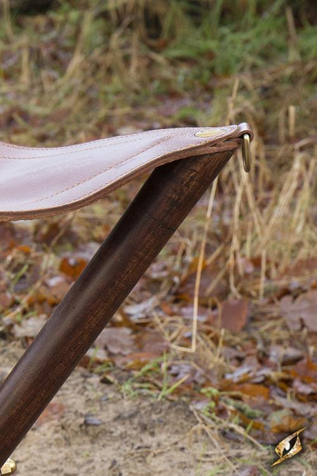 Dreibein, Holz/Leder