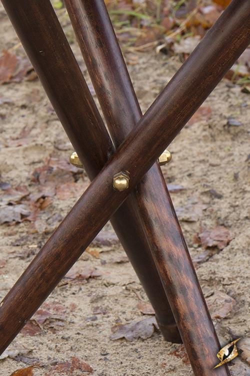 Dreibein, Holz/Leder