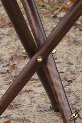 Dreibein, Holz/Leder