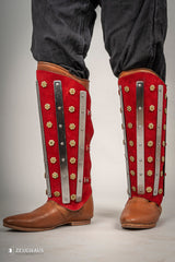 Splinted Beinschienen Wildreder Rot