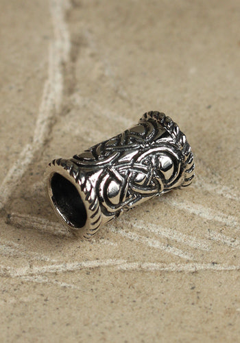 Bart- und Haarperle Celtic lang, silber