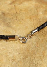 Lederband geflochten, schwarz 3mm -