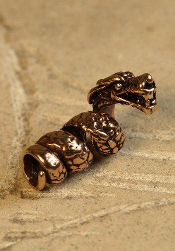 Bartperle und Lockenperle Drache Daco, bronze