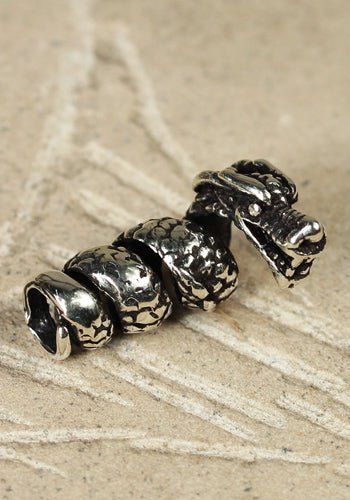 Bartperle und Lockenperle Drache, silber