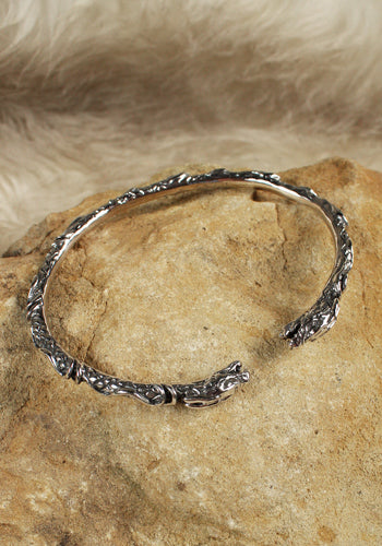 Armreif Zwei Drachen, silber