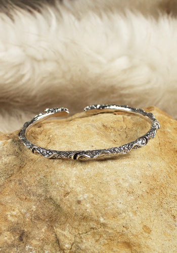 Armreif Zwei Drachen, silber
