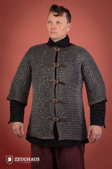 Chainmail Haubergeon With Front Buckles Roundring Riveted 10mm Aluminium