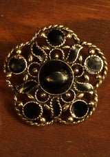 Medieval Brooch Aliana Onyx Bronze