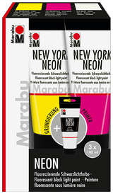 Marabu NEW YORK NEON & ACRYL COLOR Set 3 x 100 ml