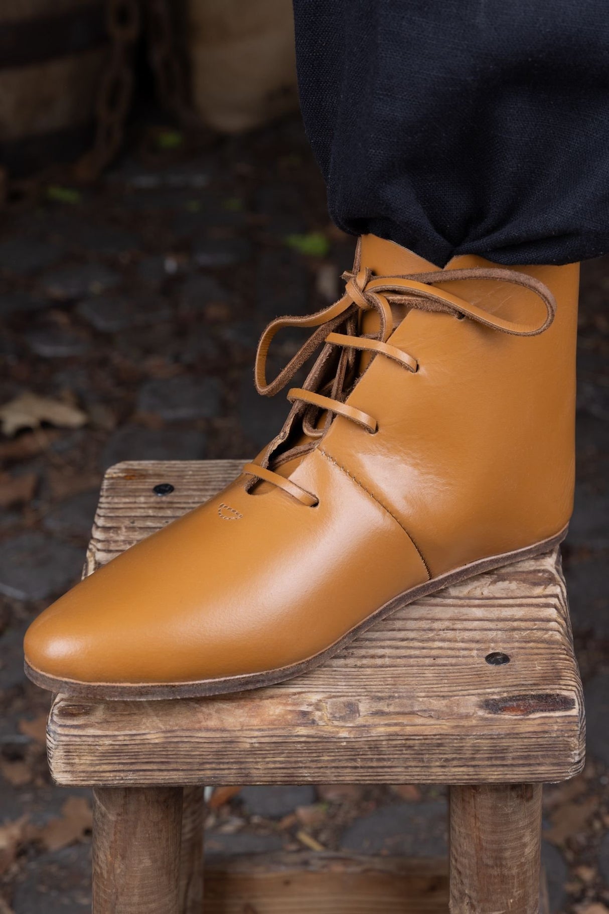 Mittelalterliche Halbstiefel Landolf in Hellbraun